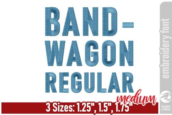 Bandwagon Regular Embroidery Font - M