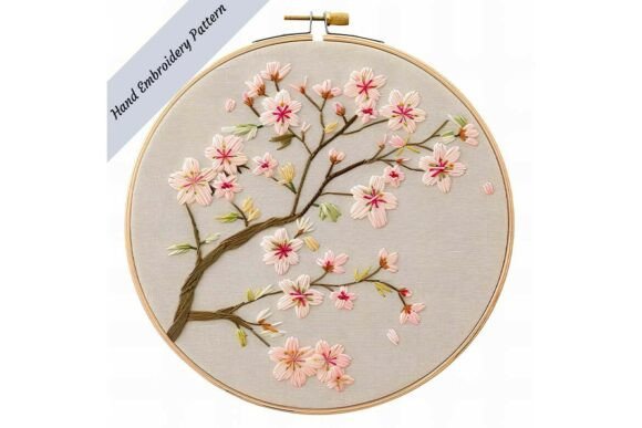 Cherry Blossom Branch Embroidery Patter3