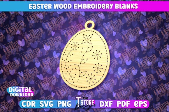 Easter Wood Embroidery Blank Laser Cut