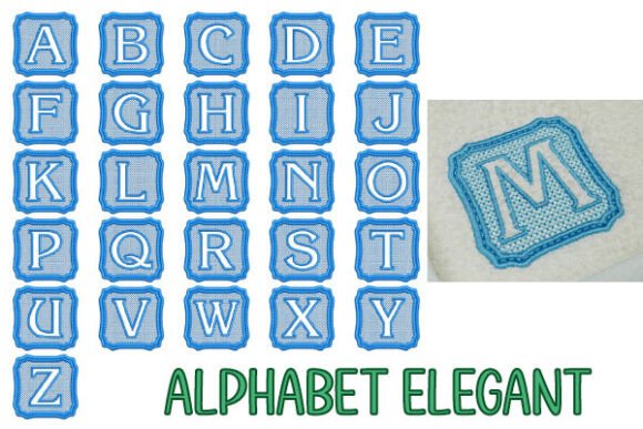 Elegant Alphabet β 7x7cm Embroidery Font