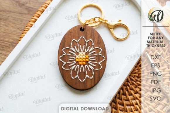 Embroidery Keychain Laser Cut