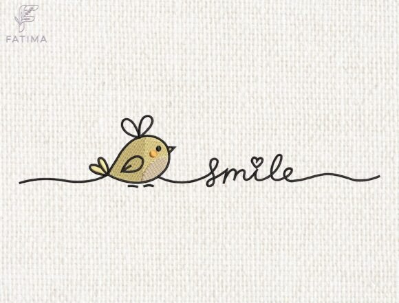 Smile Bird Embroidery Design